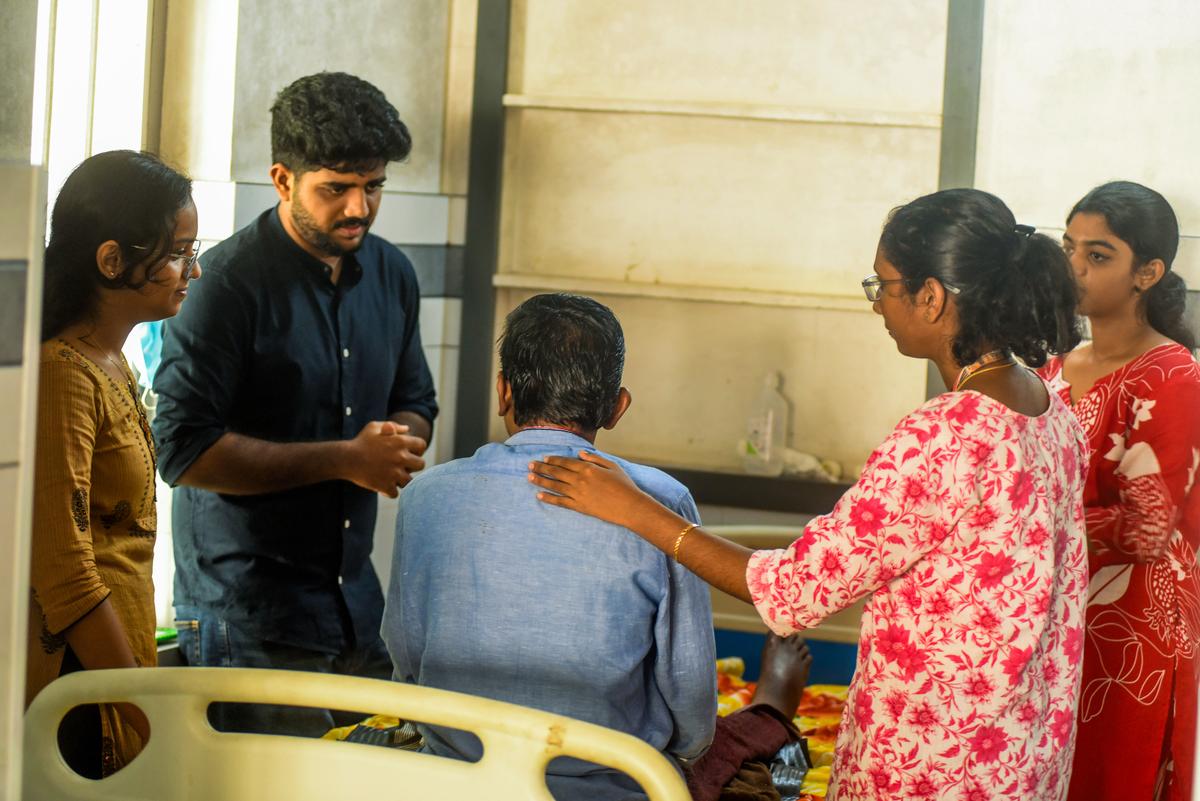 Student volunteers at the Institute of Palliative Medicine in Kozhikode.