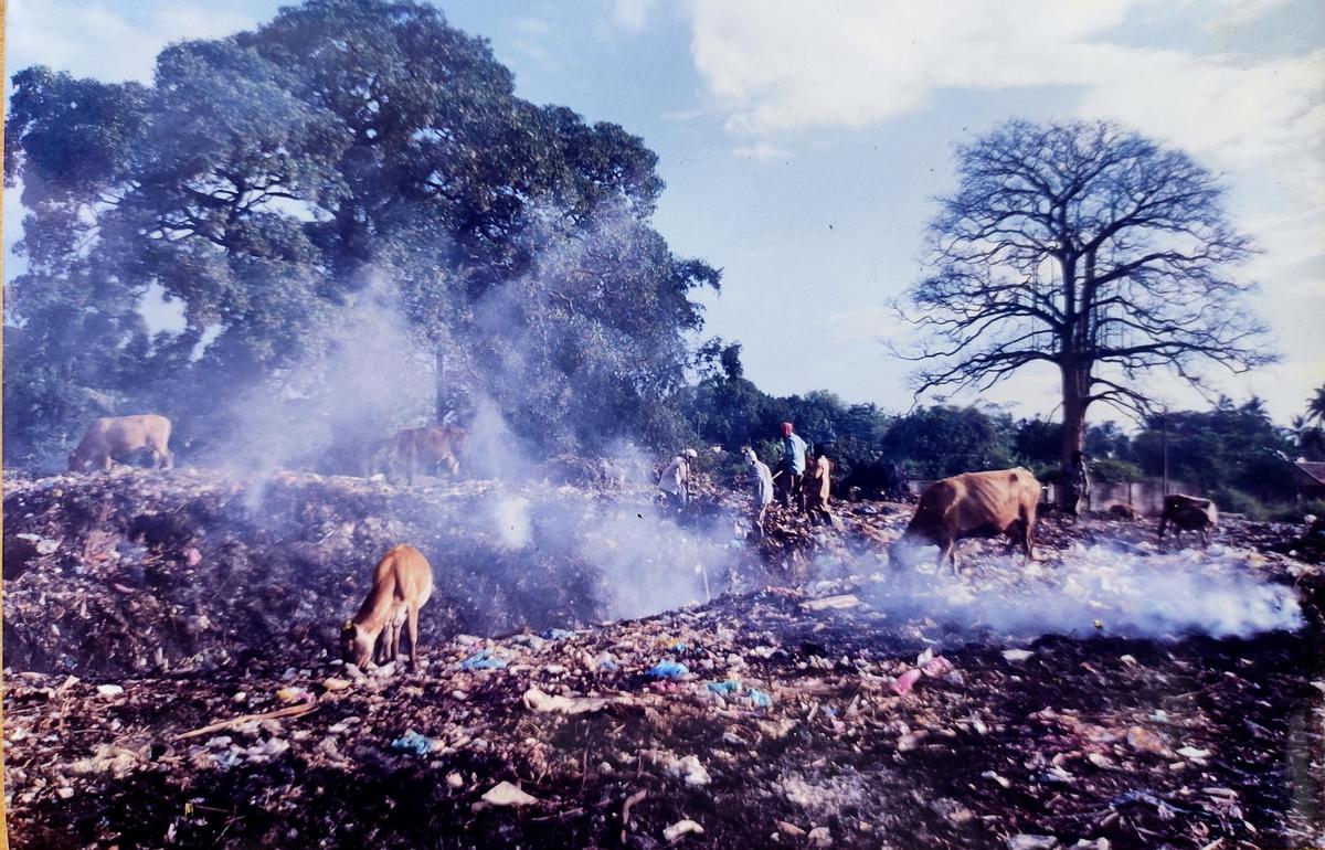 पुराना लालूर ट्रेंचिंग ग्राउंड, जहां कभी त्रिशूर शहर का कचरा डंप किया जाता था।