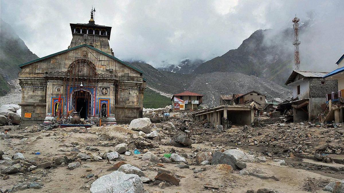 Melting point: The Kedarnath shrine and surrounding structures lie damaged in the aftermath of the devastating 2013 floods, triggered by a glacial lake outburst and extreme rainfall. 