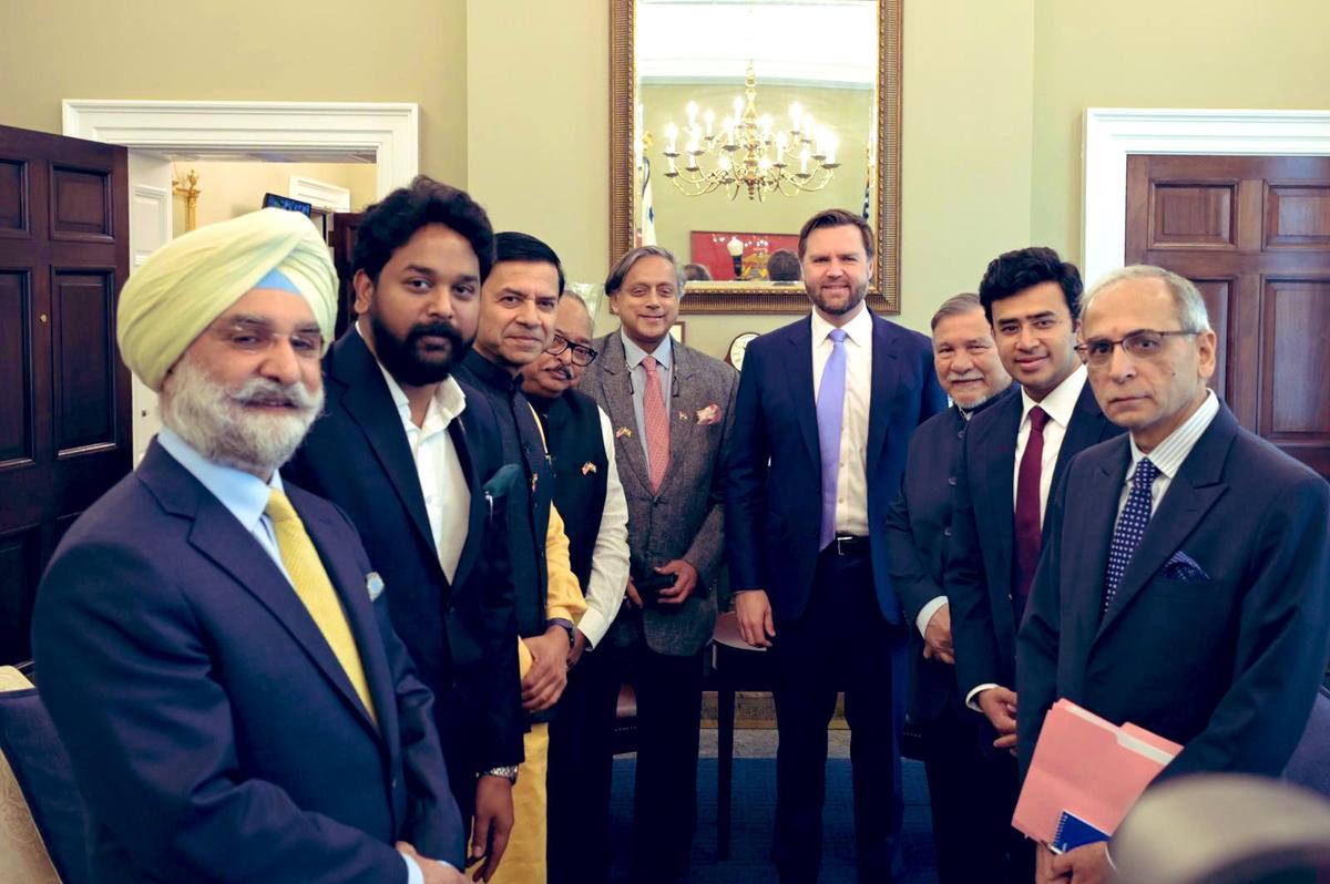 In the U.S., the delegation led by Congress MP Shashi Tharoor, met with several interlocutors, including U.S. Vice-President J.D. Vance, over four days from June 3-6. The visits came amid repeated claims by Mr. Trump that he had mediated to stop the escalating conflict between India and Pakistan. Picture: X/@shashitharoor In the U.S., the delegation led by Congress MP Shashi Tharoor, met with several interlocutors, including U.S. Vice-President J.D. Vance, over four days from June 3-6. The visits came amid repeated claims by Mr. Trump that he had mediated to stop the escalating conflict between India and Pakistan. Picture: X/@shashitharoor