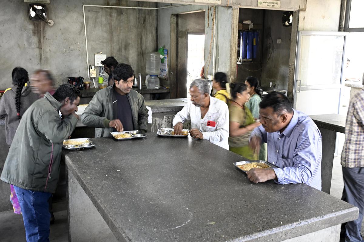 The Indira Canteen at K. R. Market in Bengaluru on February 10, 2026. 